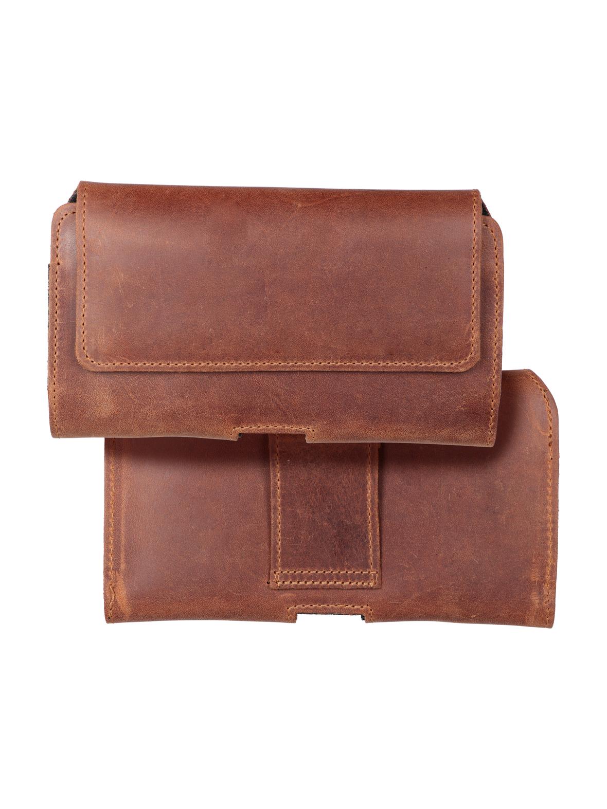 Kabura uniwersalna do paska skórzana ROYAL Crazy Horse pozioma rozmiar 3XL do Umidigi Bison 2 Pro / GT2 Pro 5G / X10 Pro / 202 DOOGEE S98 / S96 Pro / S88 Pro / S58 Pro 6 / S40 Pro HAMMER Blade 5G / Iron 3 / Blade 3 CAT S53 brązowa