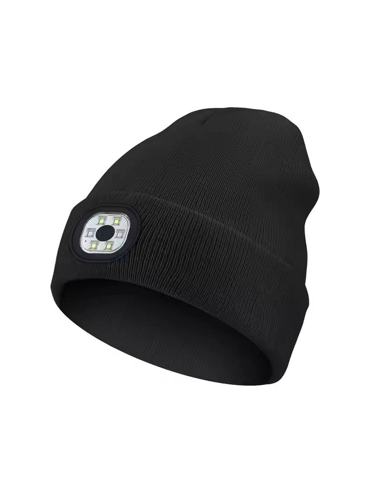 Czapka z latarką LED czarna