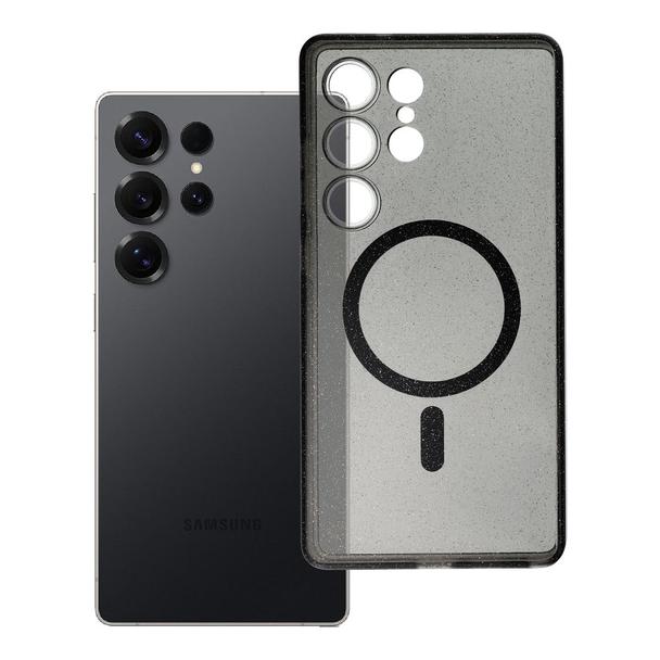 Futerał do Samsung S25 ULTRA Clear Mag Cover (STR) zgodny z MagSafe czarny glitter