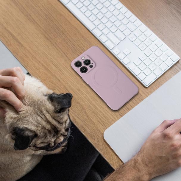 Futerał do iPhone 13 PRO Silicone Mag Cover zgodny z MagSafe różowy