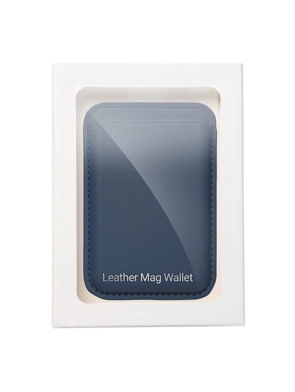 Portfel magnetyczny na karty LEATHER MAG WALLET kompatybilny z MagSafe  niebieski