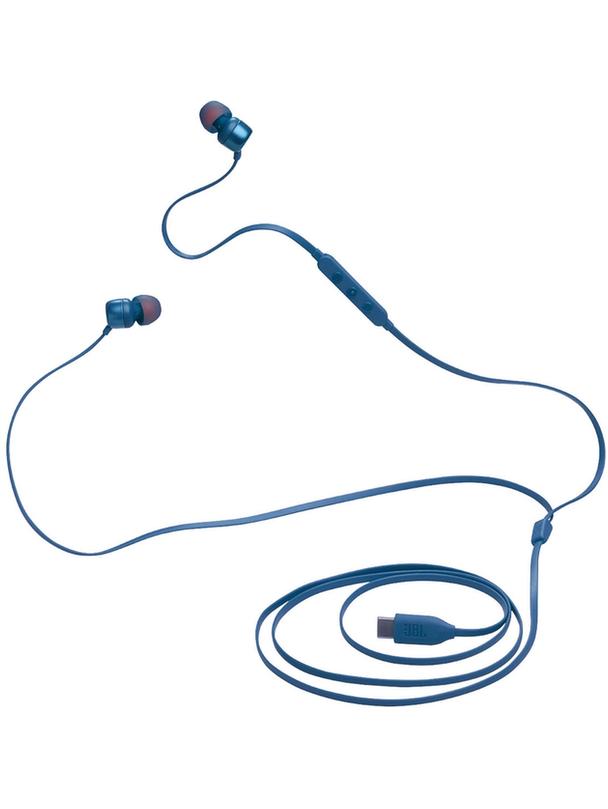 Słuchawki przewodowe douszne USB C JBL Tune 310C niebieskie
