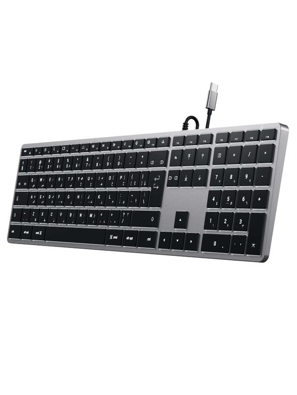 Klawiatura przewodowa USB C QWERTY Satechi Slim W3 Wired ST-UCSW3M szara