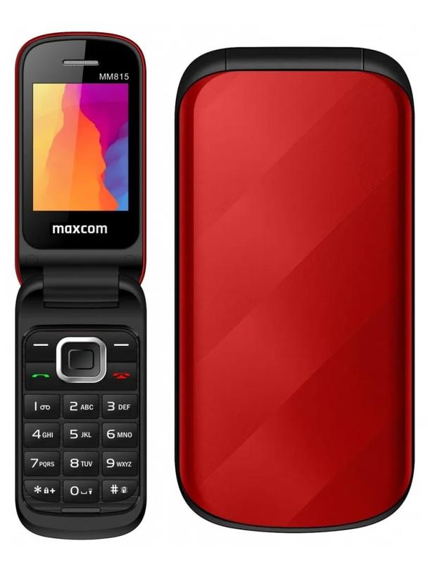 MAXCOM telefon dla seniora z klapką MM815 czerwony