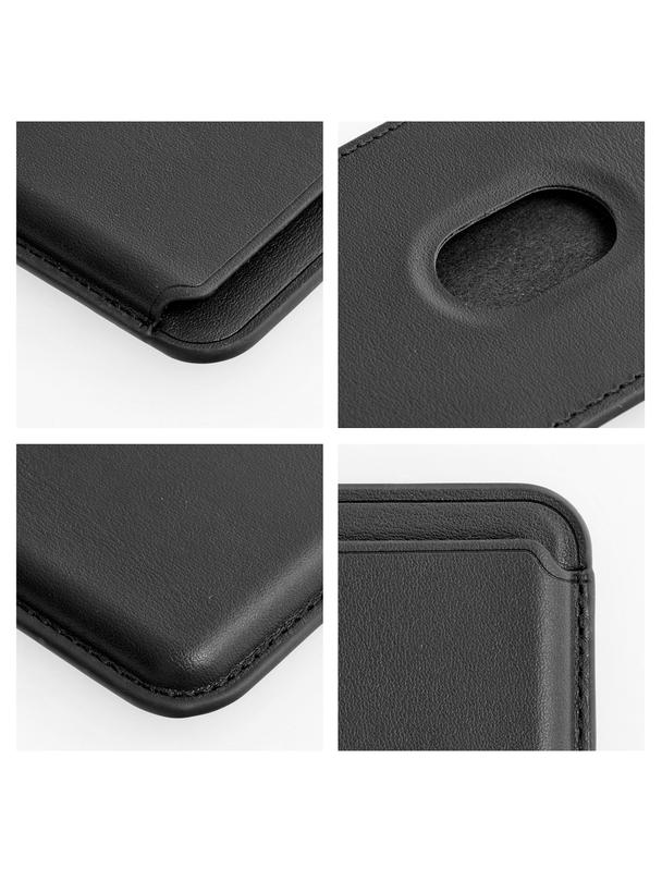 Portfel magnetyczny na karty LEATHER MAG WALLET kompatybilny z MagSafe  czarny