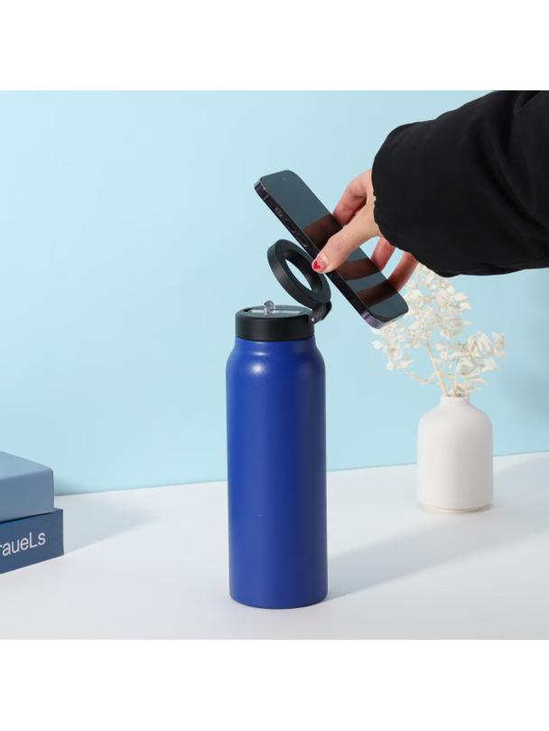 Butelka / bidon na wodę metal z uchwytem kompatybilnym z Magsafe 950ml niebieski