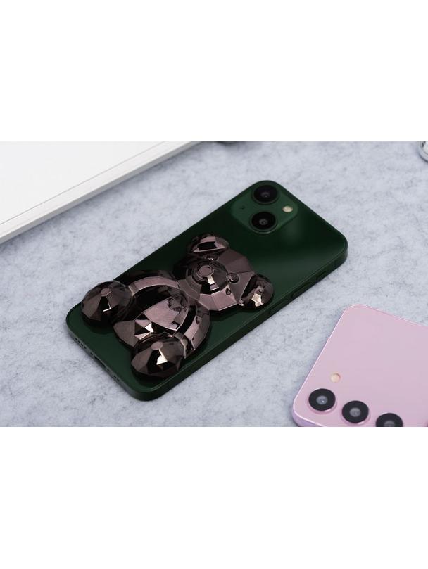 Stojak na telefon MIŚ - naklejany - czarny