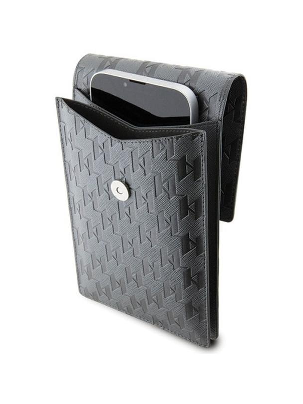KARL LAGERFELD torebka uniwersalna na telefon KLWBSAKHPKG (Saffiano Mono Ikonik) srebrny