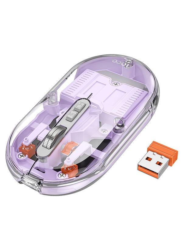 Myszka bezprzewodowa Hoco 2,4G 1600 dpi dual mode bluetooth GM35 fioletowa