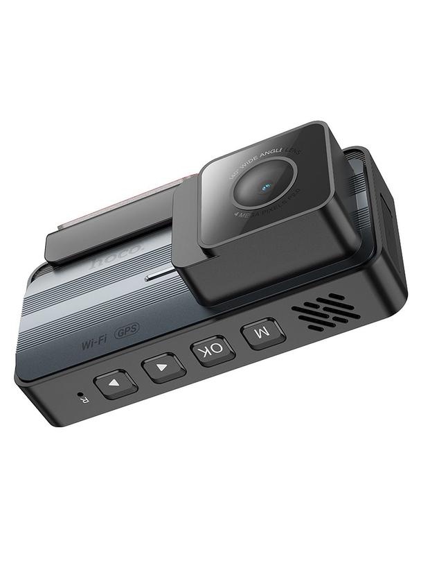 Kamera samochodowa Hoco z wyświetlaczem 3,69" 2K GPS DV11 srebro szara