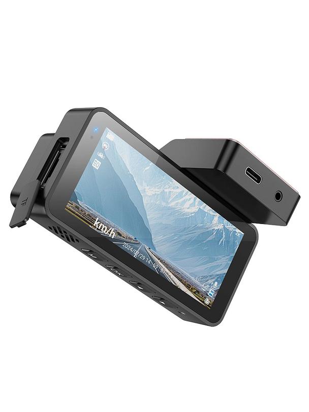 Kamera samochodowa Hoco z wyświetlaczem 3,69" 2K GPS DV11 srebro szara