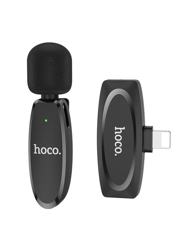 Mikrofon krawatowy bezprzewodowy Lightning Hoco L15 czarny
