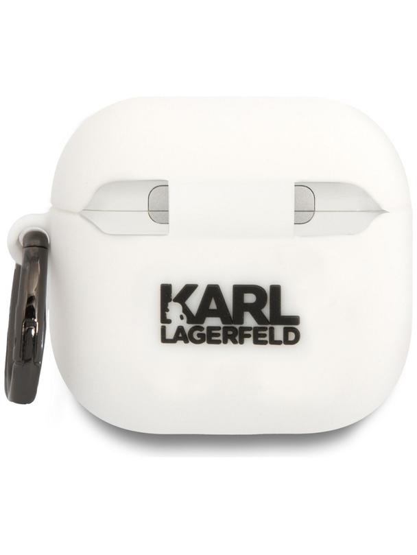KARL LAGERFELD futerał do APPLE AirPods 4 KLA4RUNIKH (3D SIL NFT K) biały