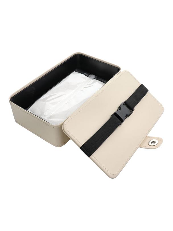 Pojemnik na chusteczki z paskiem beżowy
