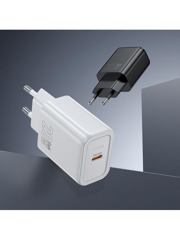 Ładowarka sieciowa do telefonu Hoco USB C QC PD 20W N60 czarna