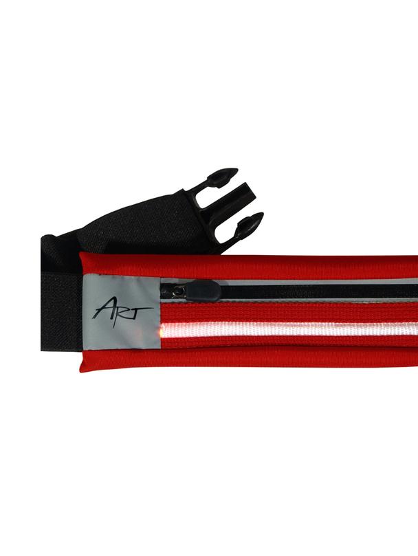 ART pas sportowy z kieszenią podświetlany APS-01R czerwony