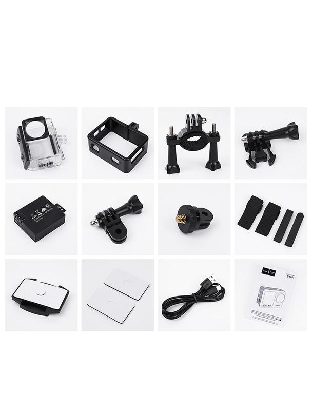 Kamera sportowa Hoco z dwoma wyświetlaczami 1,3" + 2" 4K/30fps DV101 czarna