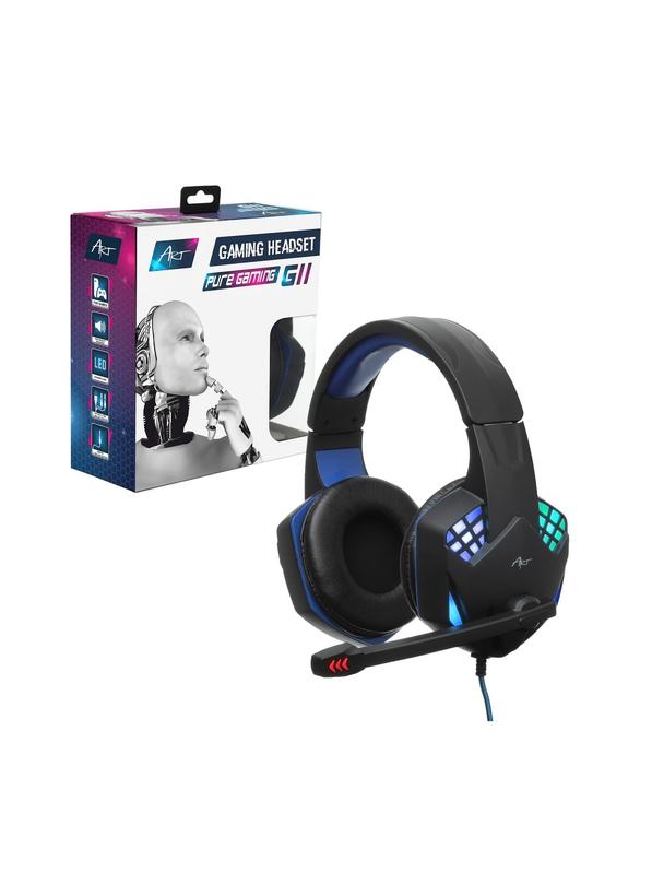 Słuchawki przewodowe nauszne Jack 3,5 mm / USB A Art gamingowe z mikrofonem G11 czarne