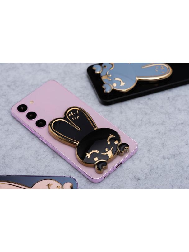 Stojak na telefon KRÓLICZEK - naklejany - czarny