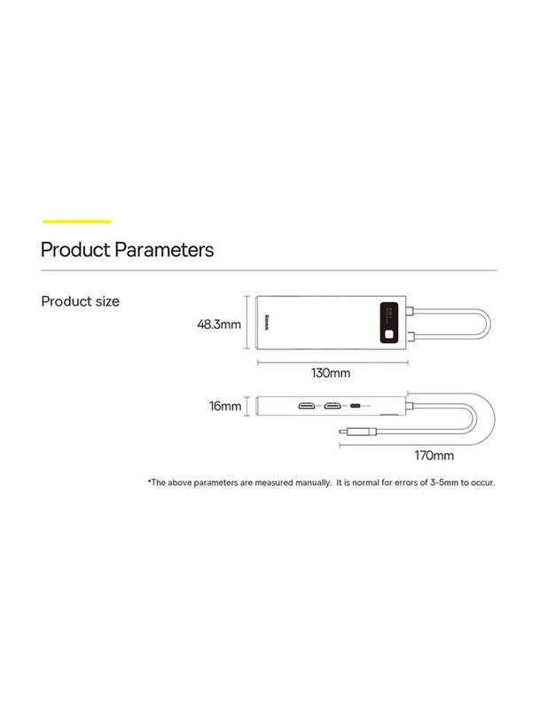BASEUS adapter HUB 7w1 Typ C WKWG040113/BS-OH044 0,15 m szary
