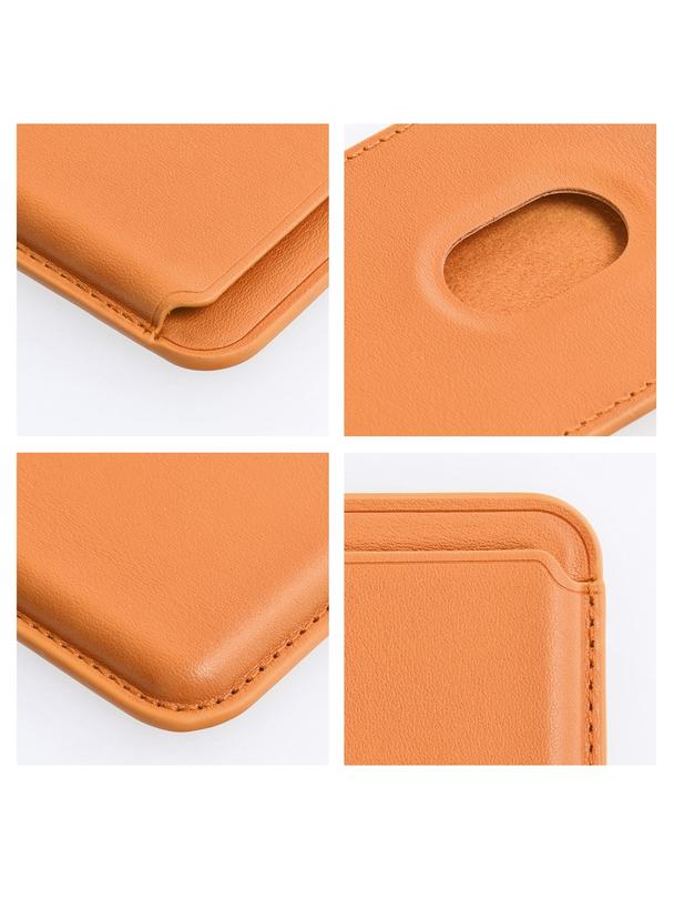 Portfel magnetyczny na karty LEATHER MAG WALLET kompatybilny z MagSafe  pomarańczowy