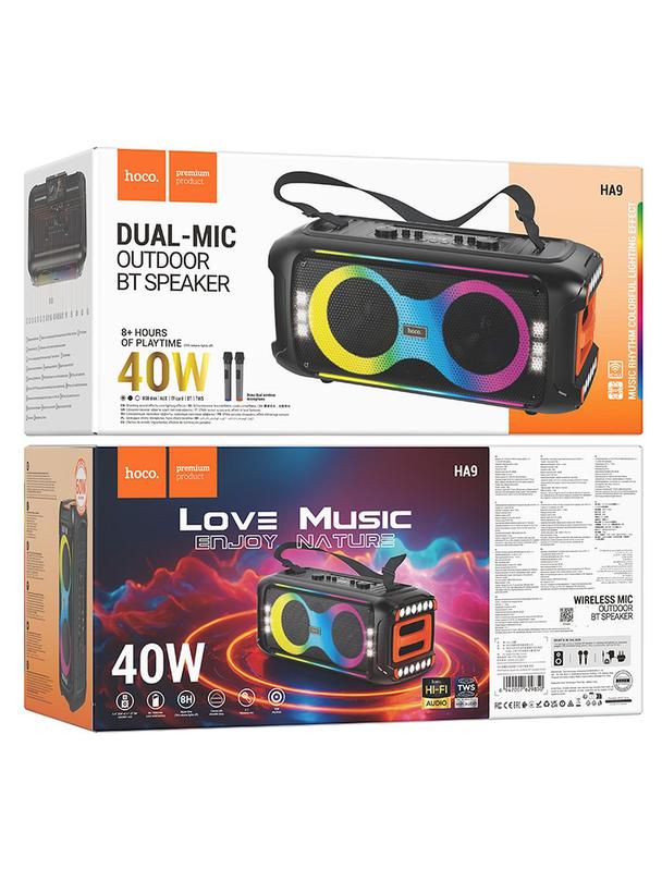 Zestaw do karaoke bluetooth 60W 8h Hoco HA9 czarny