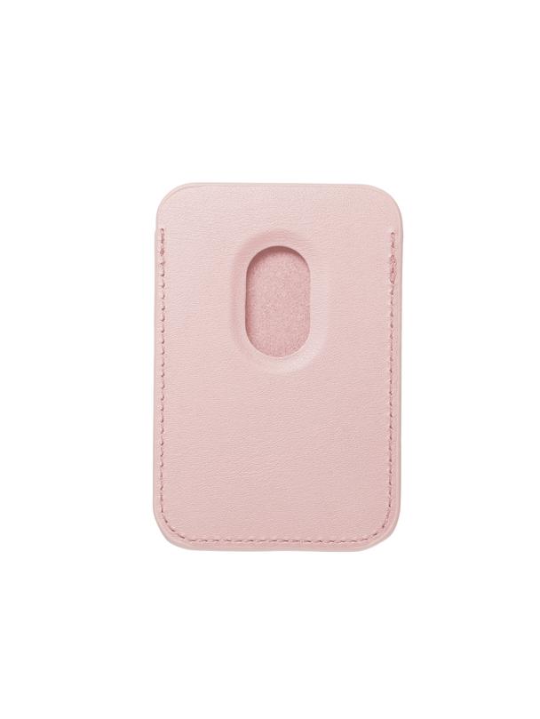 Portfel magnetyczny na karty LEATHER MAG WALLET kompatybilny z MagSafe  jasny różowy