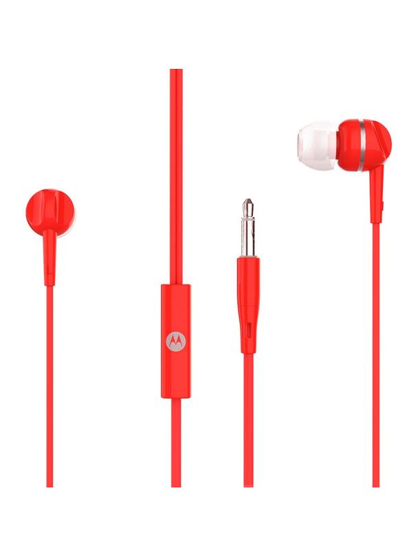 Słuchawki przewodowe douszne Jack 3,5 mm Motorola Pace 105 czerwone