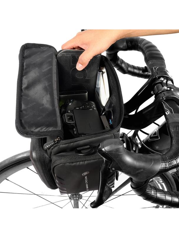 WILDMAN sakwa rowerowa na kierownicę na zamek GS6 4L ( 4" - 7") czarna