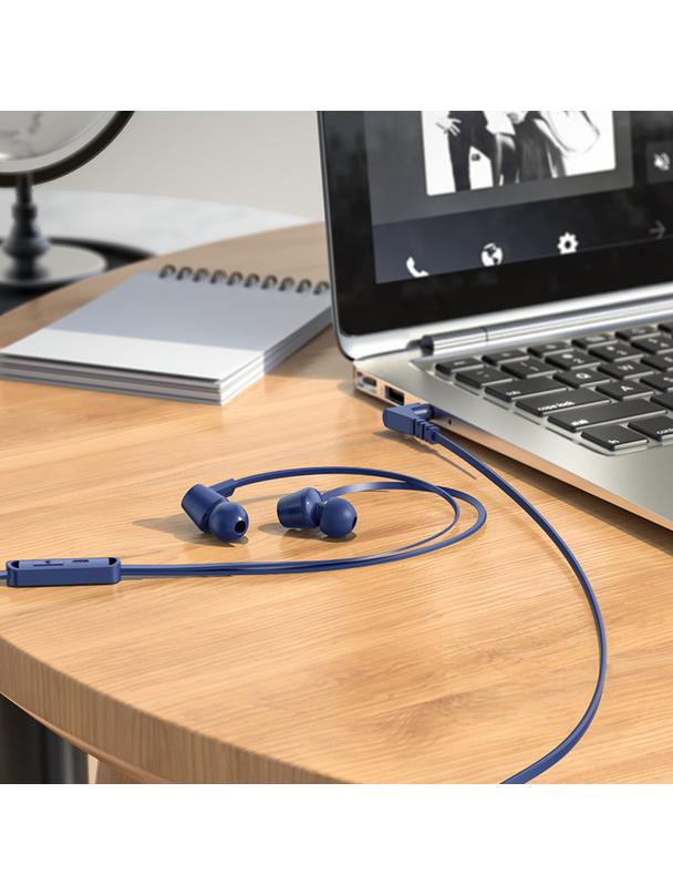 Słuchawki przewodowe douszne Jack 3,5 mm Hoco M86 niebieskie