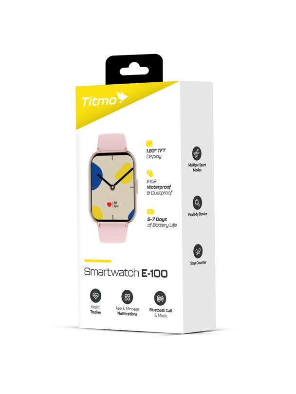 Smartwatch TITMO E-100 (TFT, bluetooth call) różowy 0INT