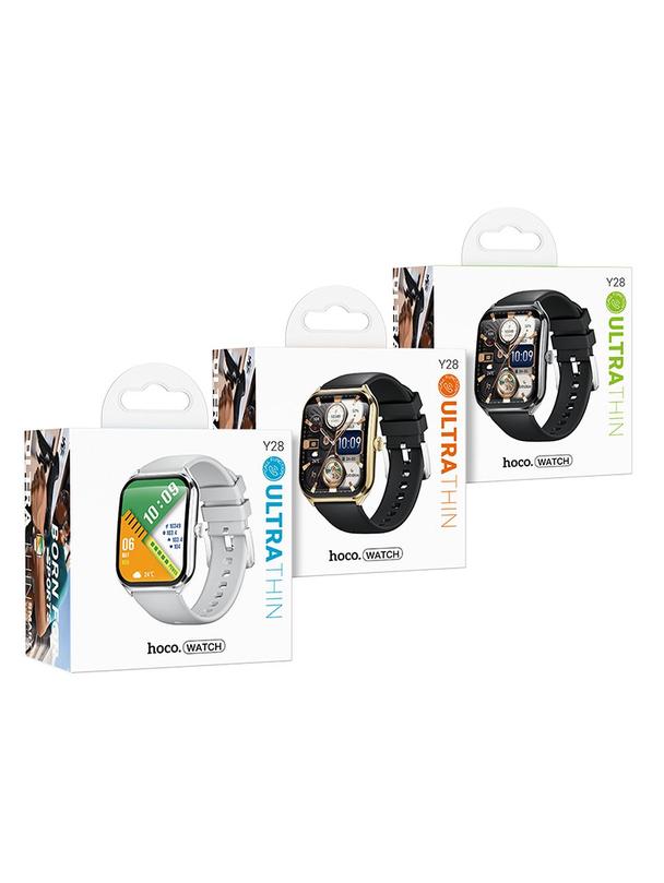 Smartwatch Hoco 1,96" AMOLED IP67 z funkcją rozmowy Y28 srebrny