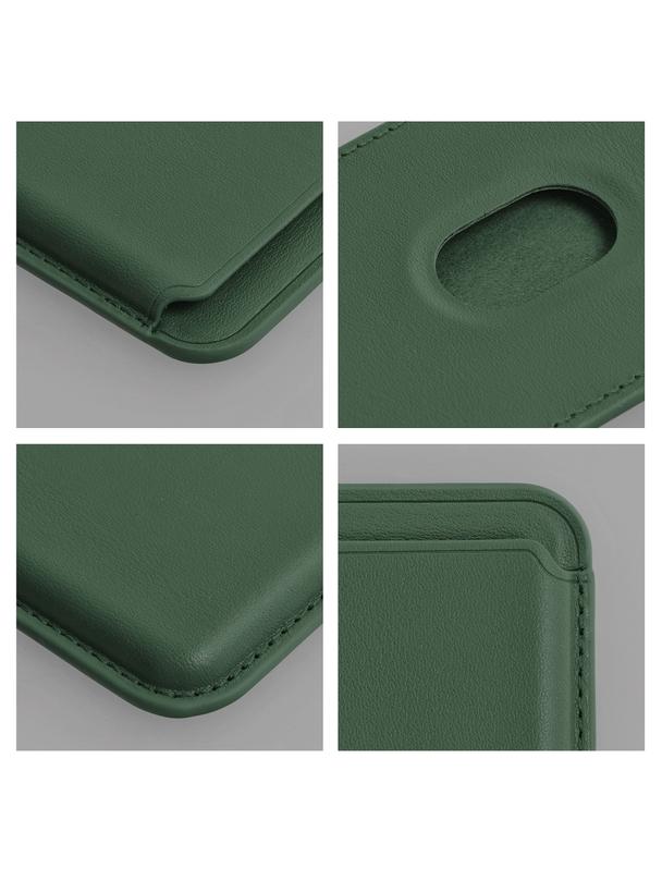 Portfel magnetyczny na karty LEATHER MAG WALLET kompatybilny z MagSafe  ciemny zielony