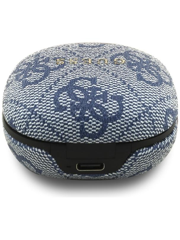 Słuchawki bezprzewodowe douszne Guess TWS ENC 4G Classic Metal Logo niebieskie