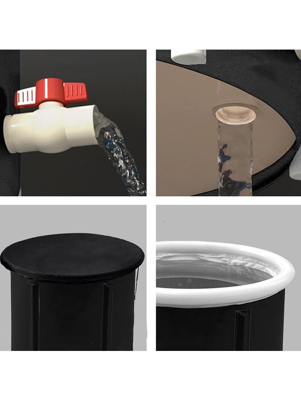 Składana przenośna dmuchana wanna balia do kąpieli morsowania 75 x 80 cm czarna