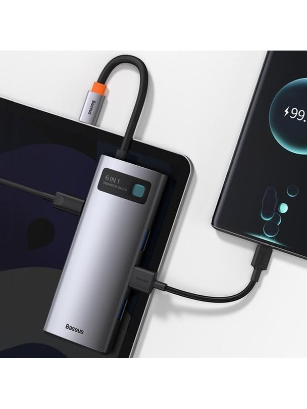BASEUS adapter HUB 6w1 Typ C CAHUB-CW0G szary