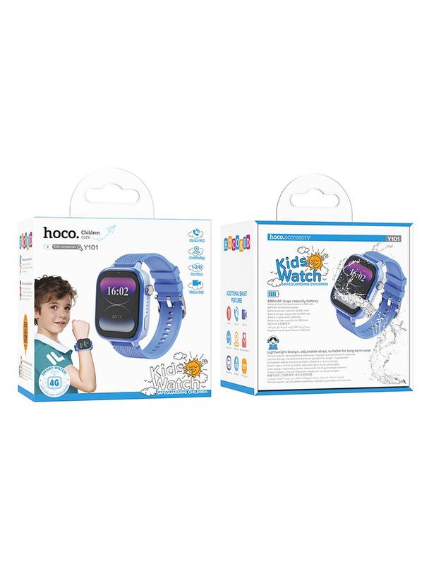 Smartwatch dla dzieci Hoco 1,83" 4G GPS z funkcją rozmowy Y101 niebieski