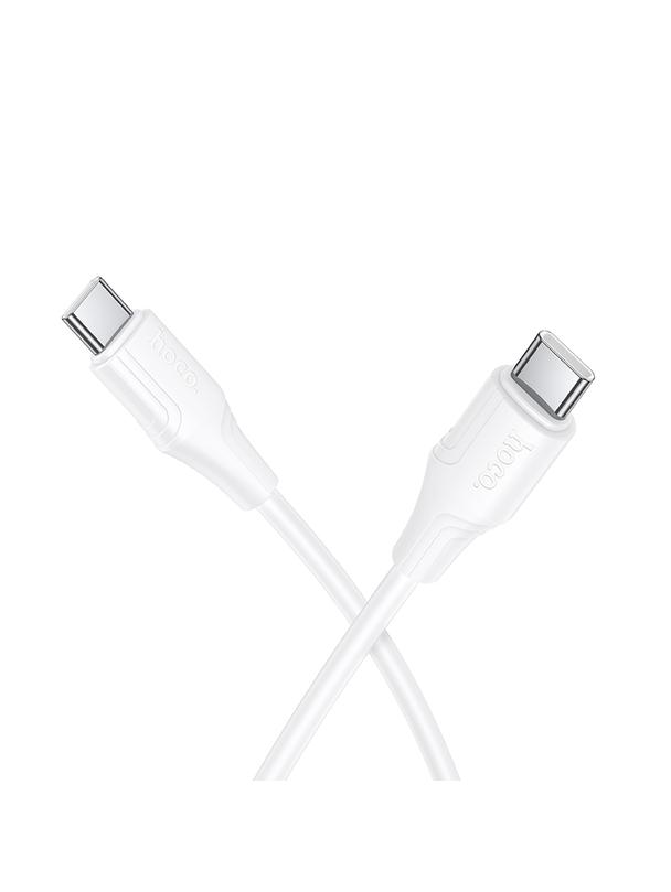 Kabel USB C do USB C Hoco 3A 60W silikonowy 1 m X124 biały