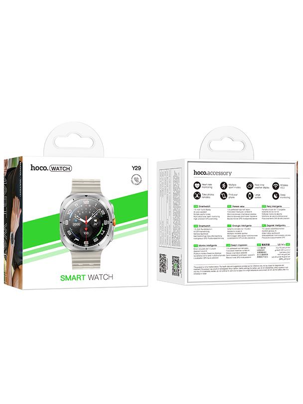 Smartwatch Hoco 1,5" TFT GPS z funkcją rozmowy Y29 srebrny