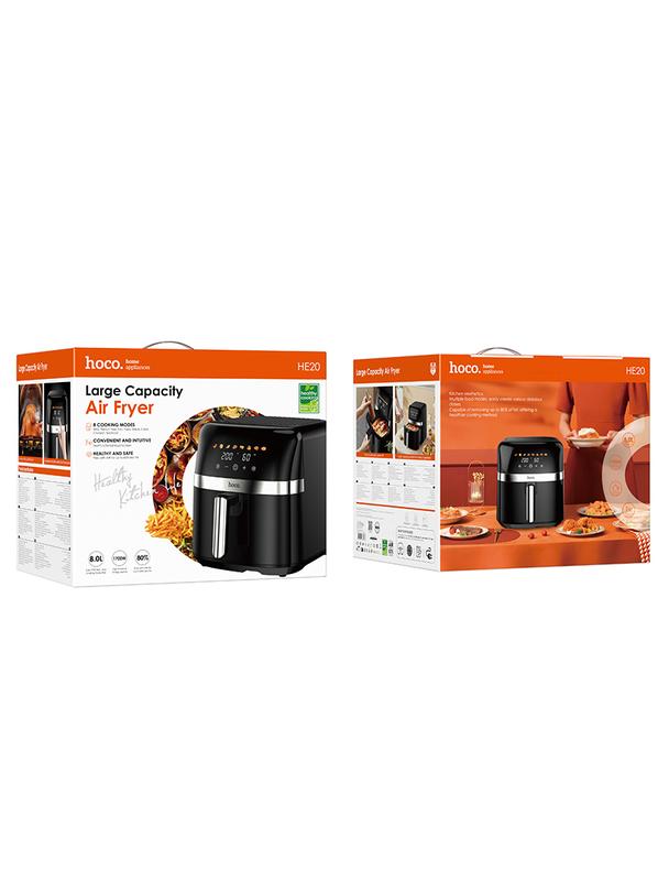 Frytkownica beztłuszczowa Air Fryer Hoco z ekranem dotykowym 8L 1700W HE20 czarna