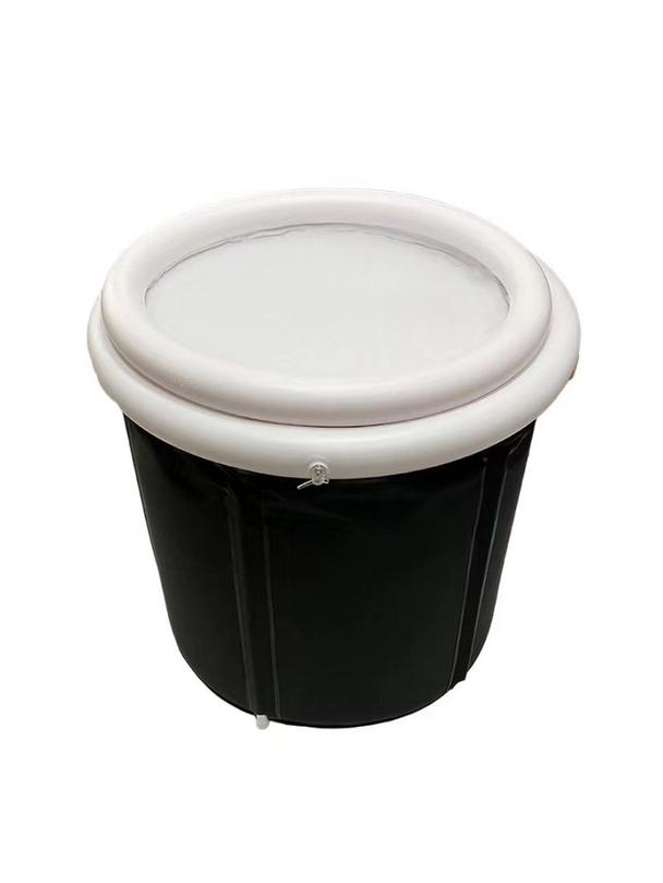 Składana przenośna dmuchana wanna balia do kąpieli morsowania 75 x 75 cm czarna