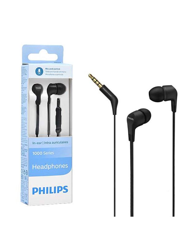 Słuchawki przewodowe douszne Jack 3,5 mm Philips TAE1105BK/00 czarne