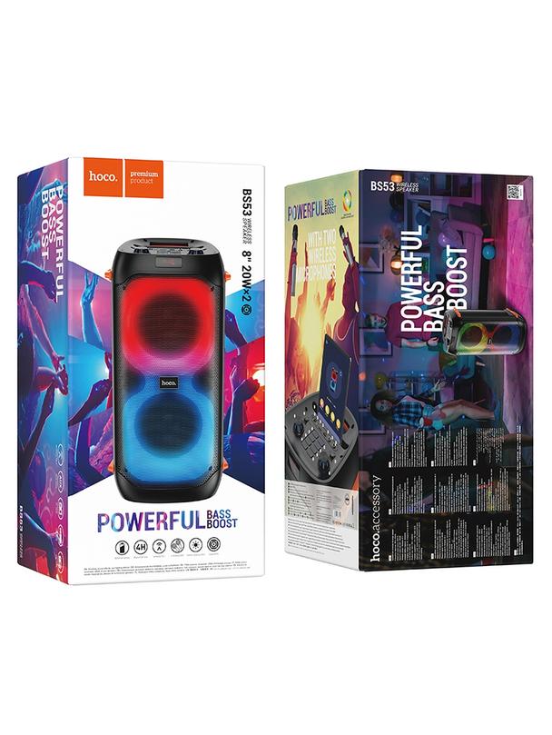 Zestaw do karaoke bluetooth 2 x 20W 4h Hoco BS53 czarny