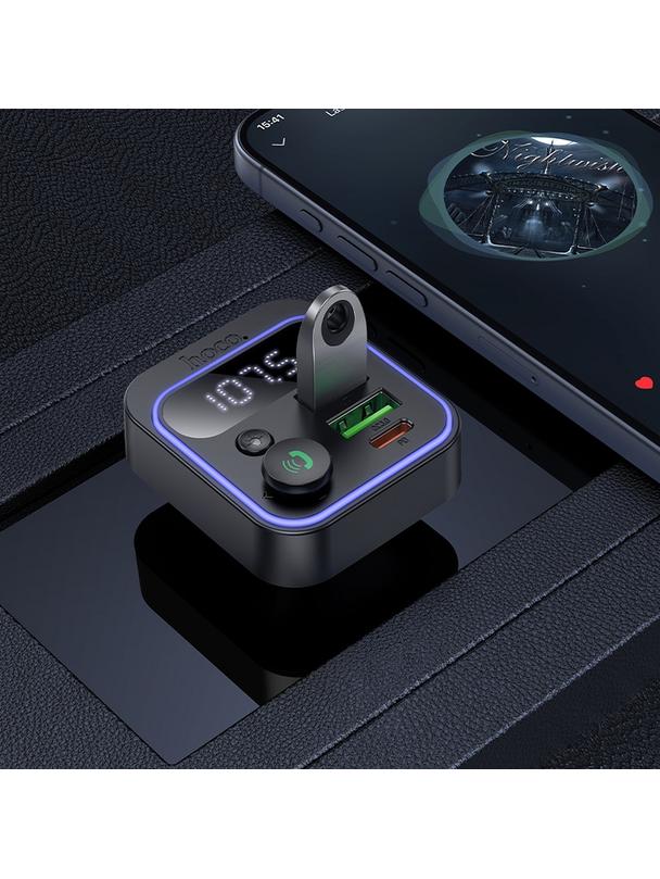 Transmiter samochodowy bluetooth Hoco QC3.0 PD 20W E85 czarny