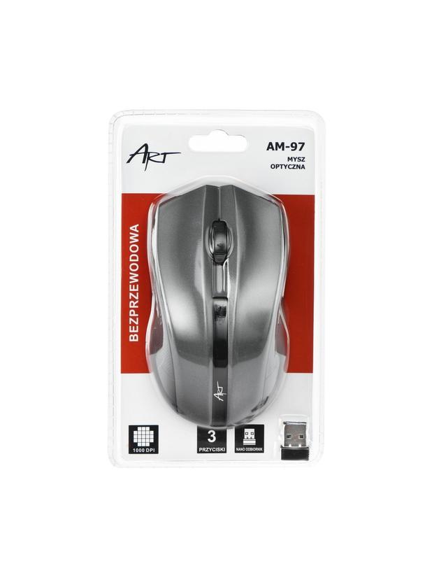 ART myszka komputerowa bezprzewodowa 2,4G 1000 dpi AM-97 srebrna