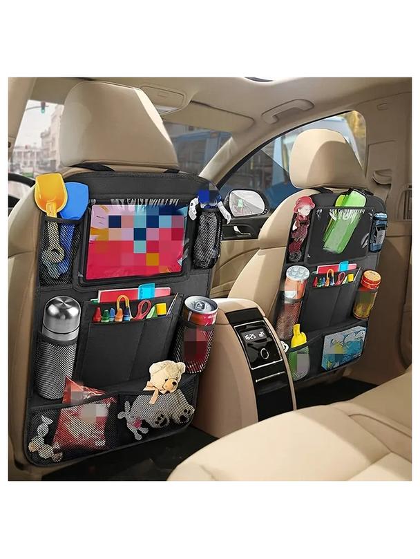 Organizer samochodowy na fotele przednie z przegródkami czarny
