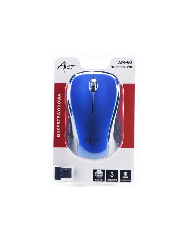 ART myszka komputerowa bezprzewodowa 2400 dpi AM-92 niebieska