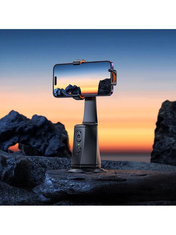 Uchwyt na telefon Hoco obrotowy 360 stopni z automatycznym śledzeniem twarzy K26 czarny