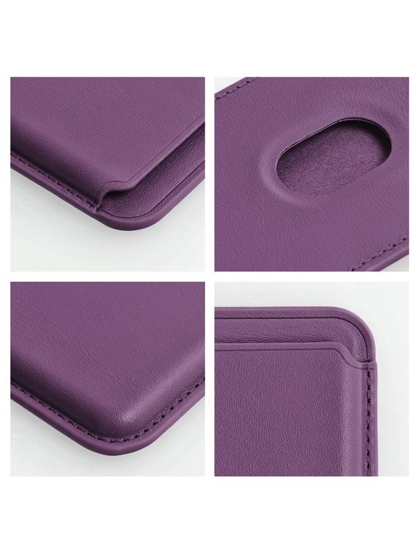 Portfel magnetyczny na karty LEATHER MAG WALLET kompatybilny z MagSafe  ciemny fioletowy