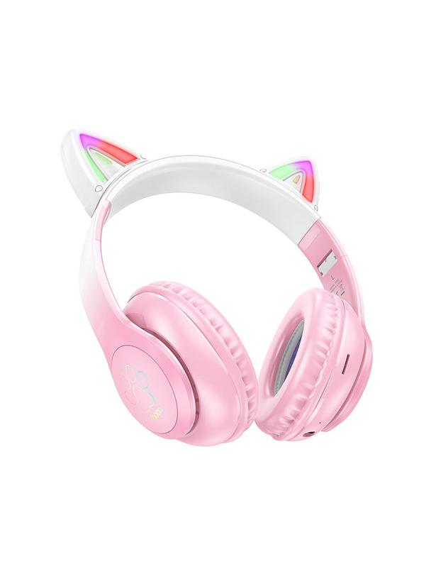 Słuchawki bezprzewodowe nauszne Hoco W42 Kocie Uszy kwiat wiśni